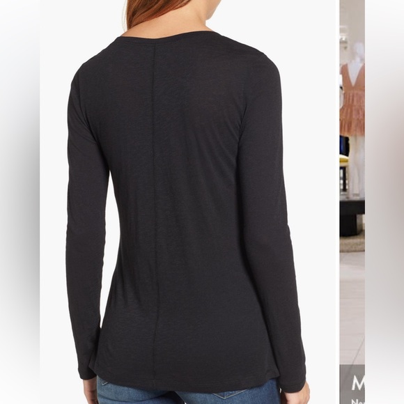 Set of 4 Caslon Long Sleeve Slubbed Cotton Tops -Black, Navy, Peach & Green - XL - Picture 2 of 11